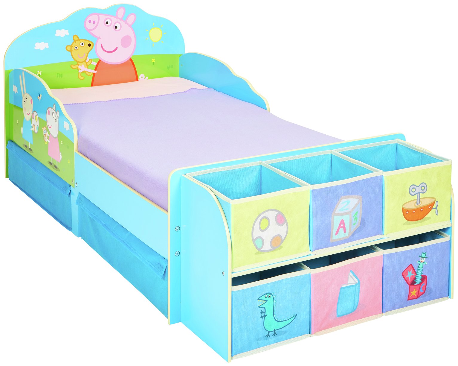 peppa pig bed with storage and mattress