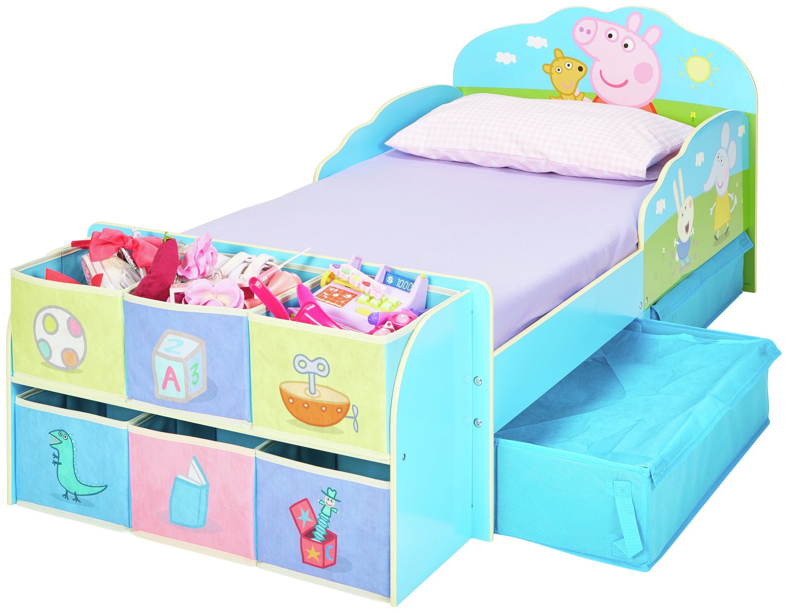 peppa pig toddler bed with storage and mattress