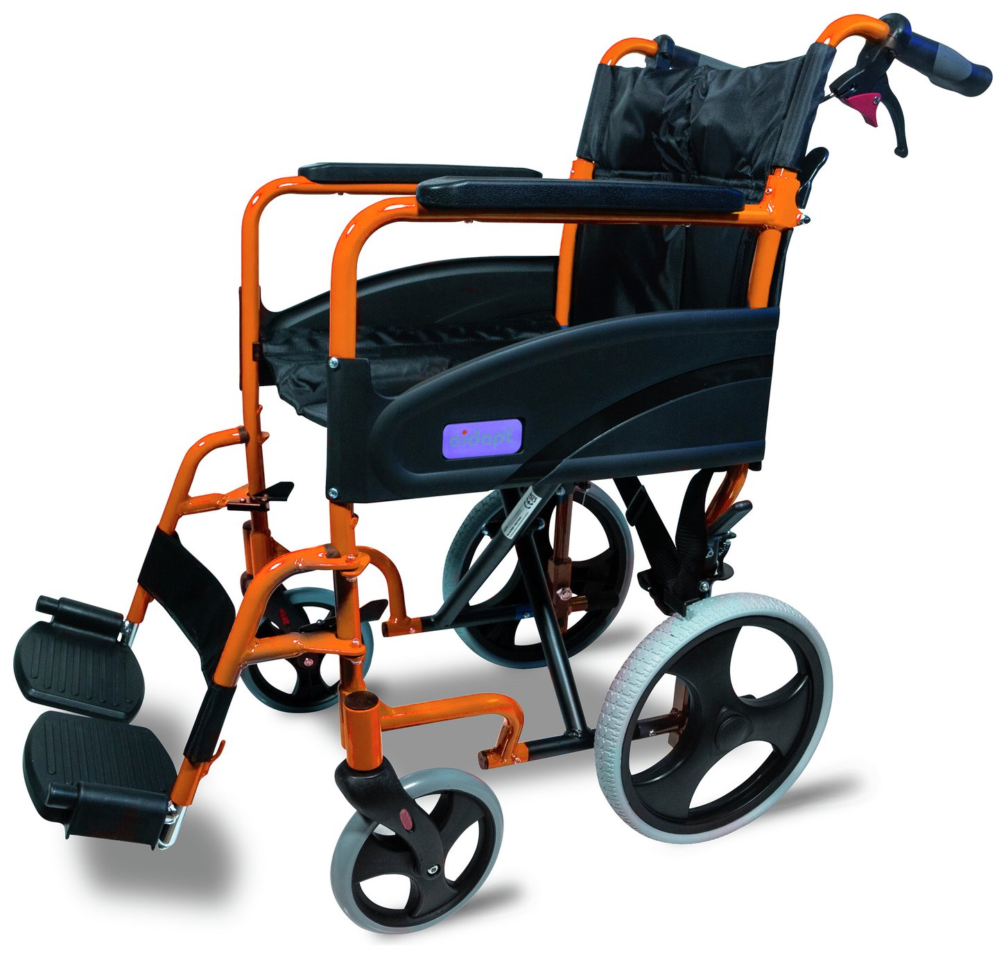 Aidapt Deluxe Transport Aluminium Wheelchair - Orange