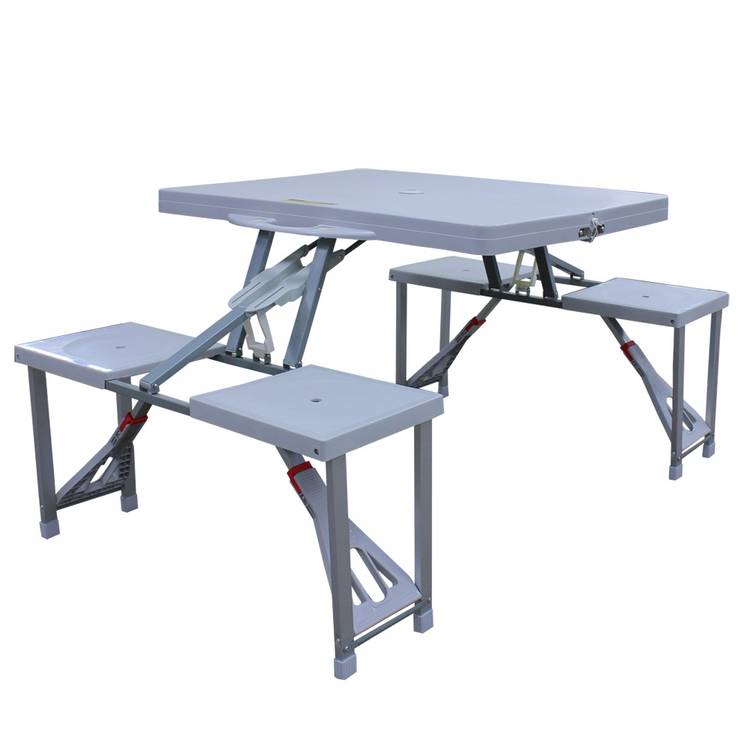 Folding Camping Picnic Table and Stools 0