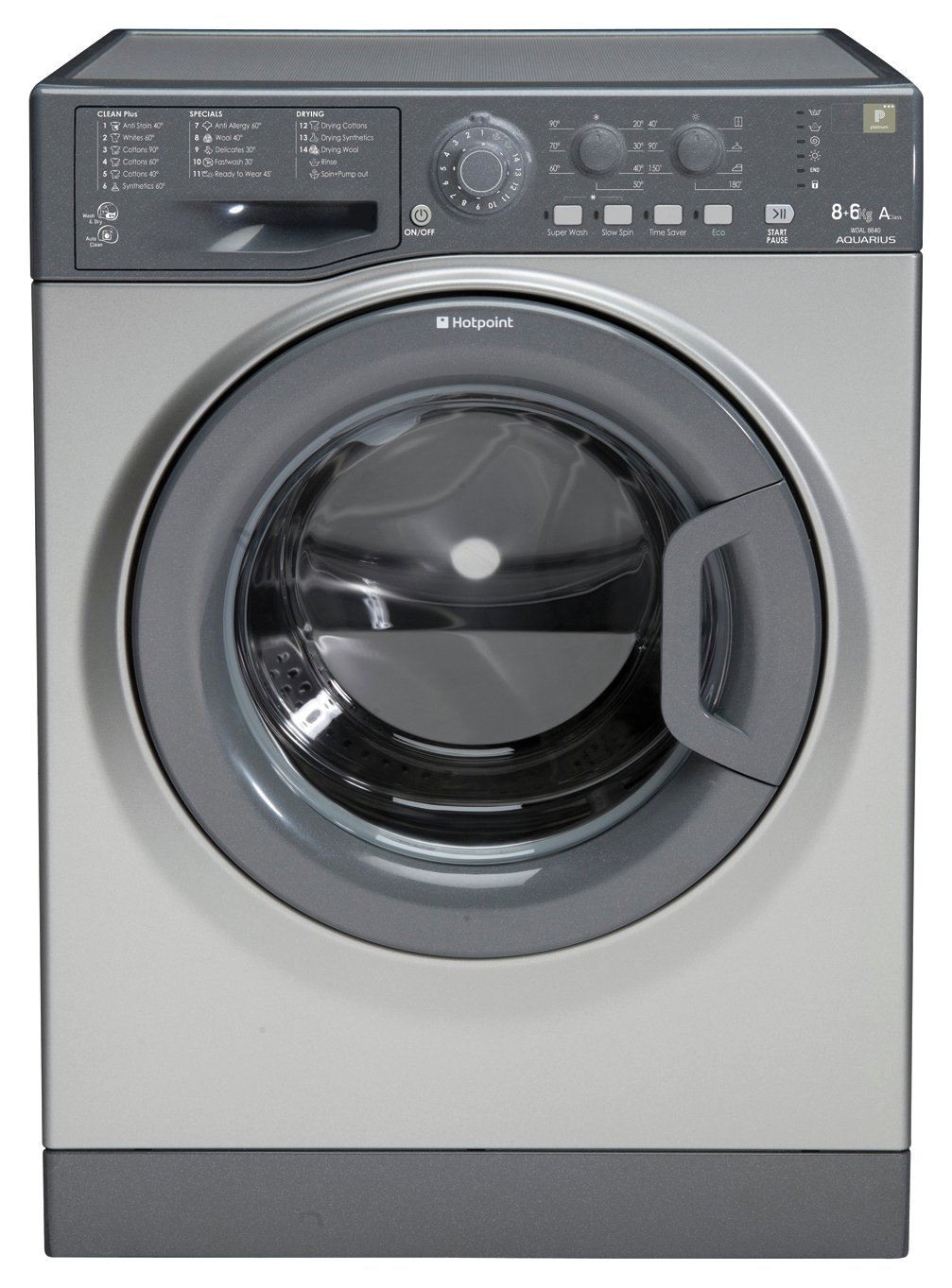 Hotpoint WDAL8640GUK 6KG 1400 Spin Washer Dryer - Graphite