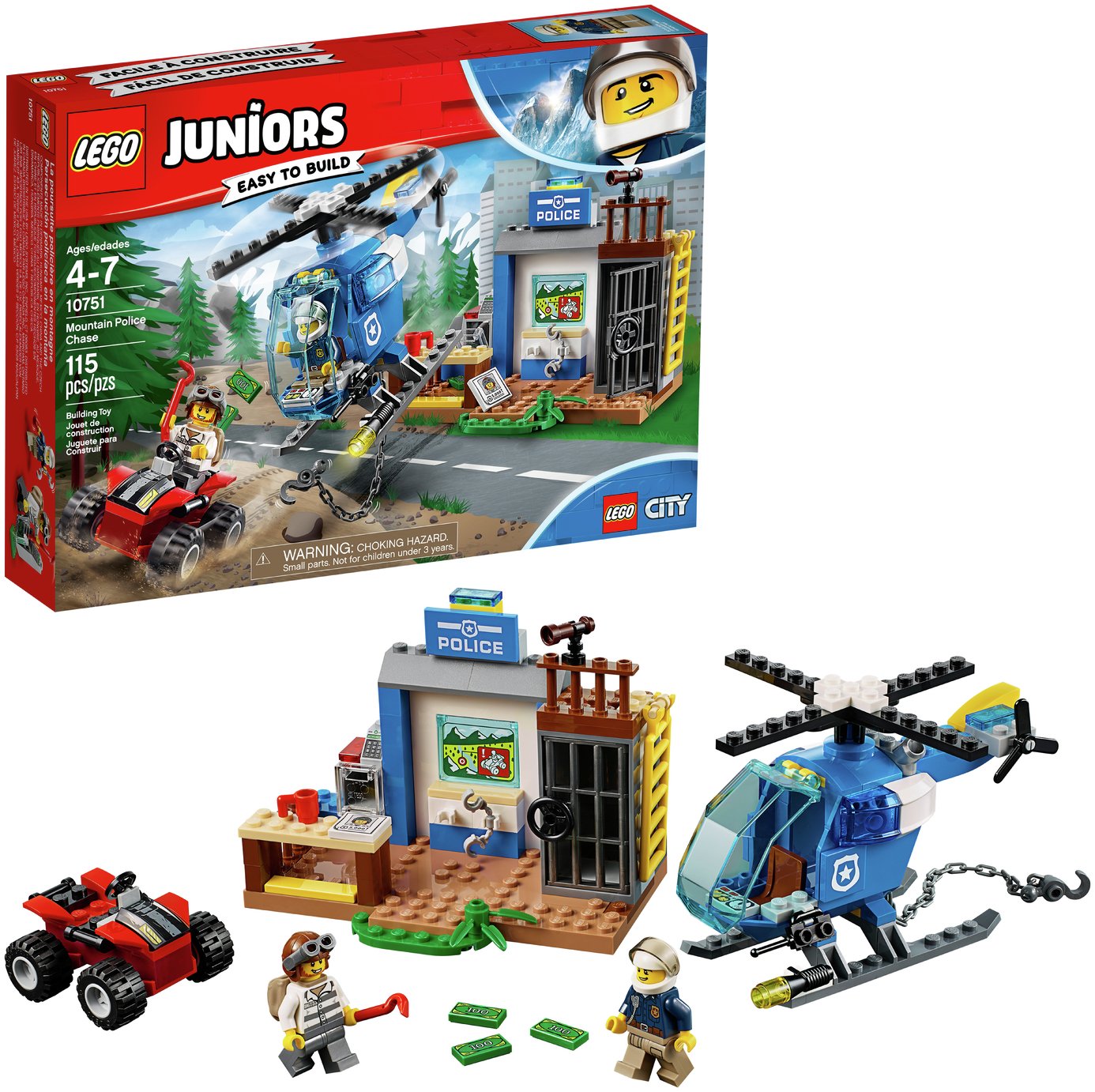 LEGO Juniors Mountain Police Chase Helicopter Toy - 10751