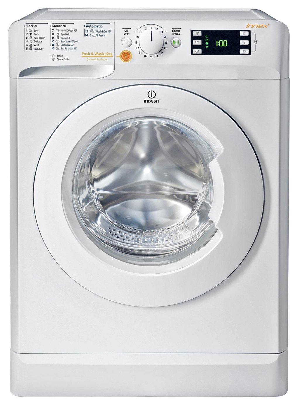 Indesit WDE861680XWUK 6KG 1400 Spin Washer Dryer - White