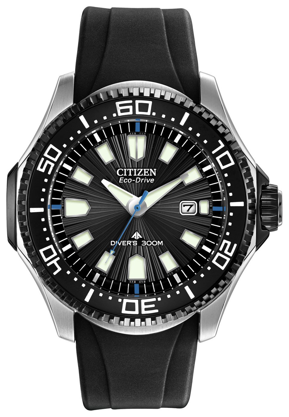 Citizen Eco-Drive Men's Dive Black Silicone Strap Watch