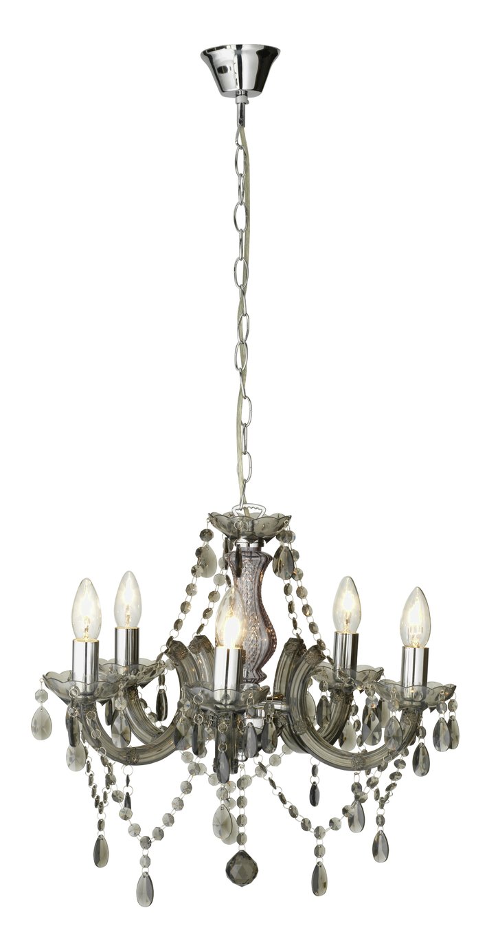 Argos Home Inspire 5 Light Acrylic Beaded Chandelier - Grey