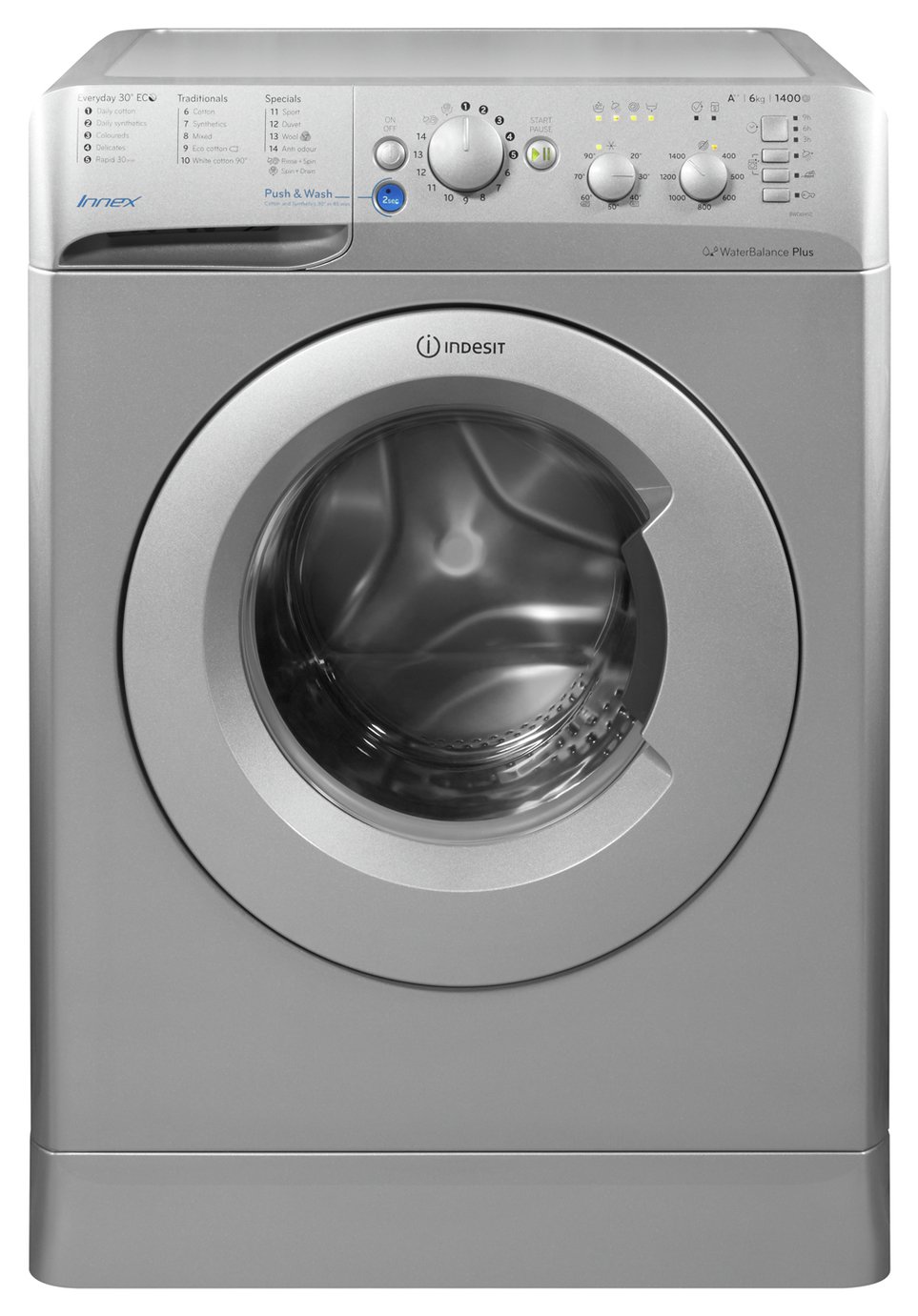 Indesit BWC61452S 6KG 1400 Spin Washing Machine - Silver