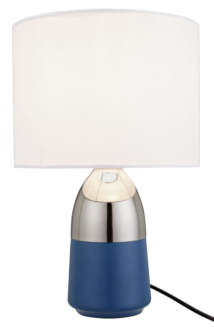 Argos Home Duno Touch Table Lamp - Blue & Chrome