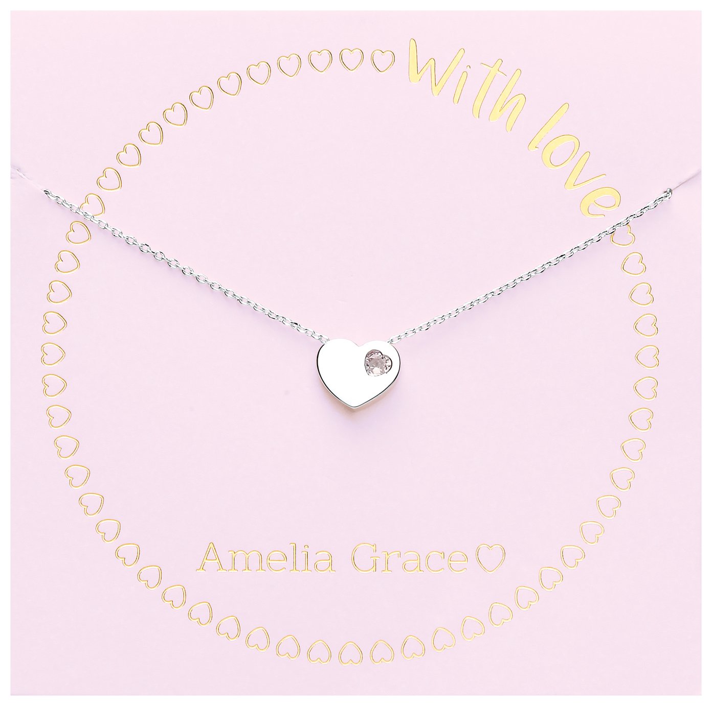 Amelia Grace Silver Colour Heart Cubic Zirconia Necklace review