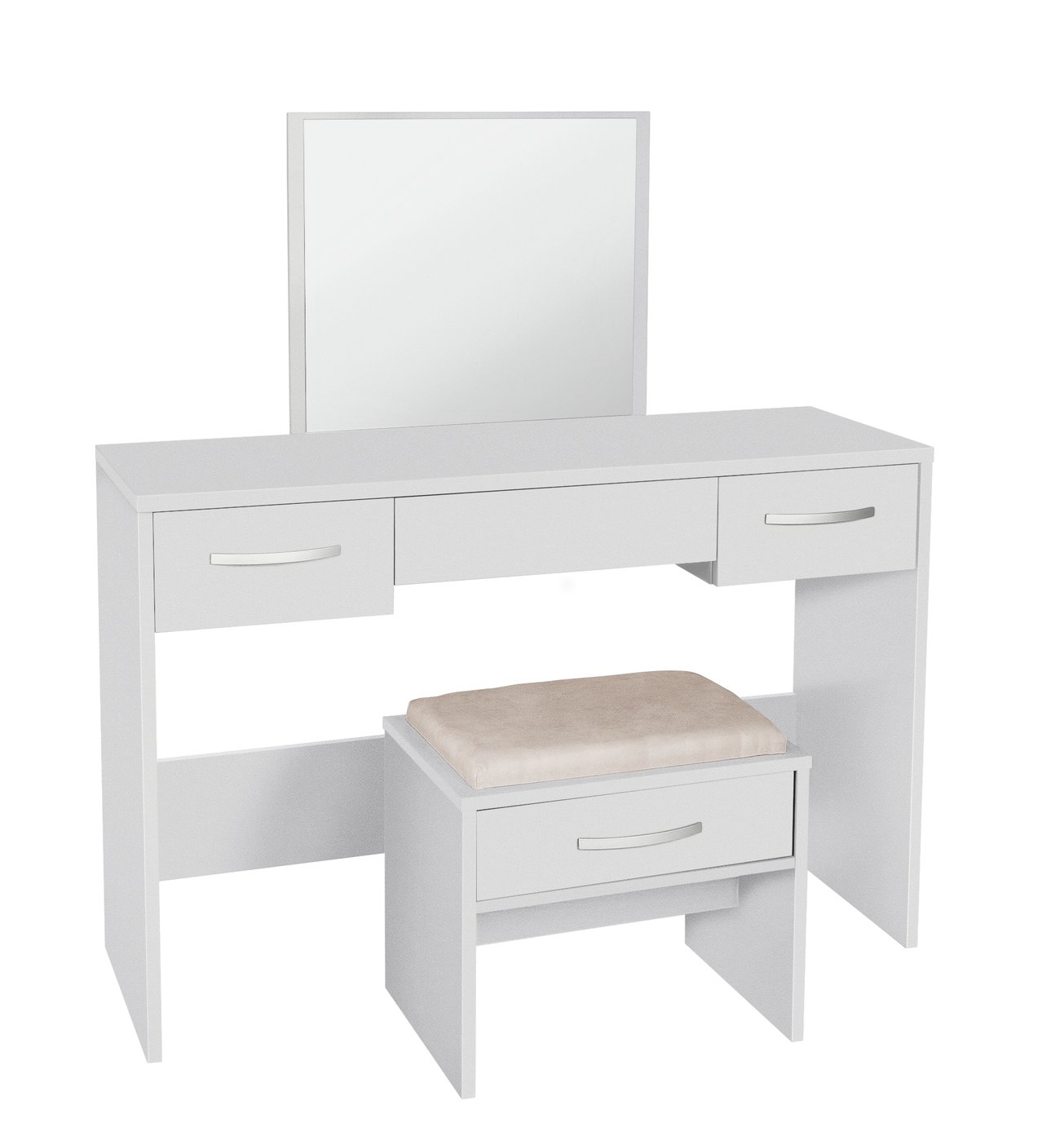 white wooden dressing table