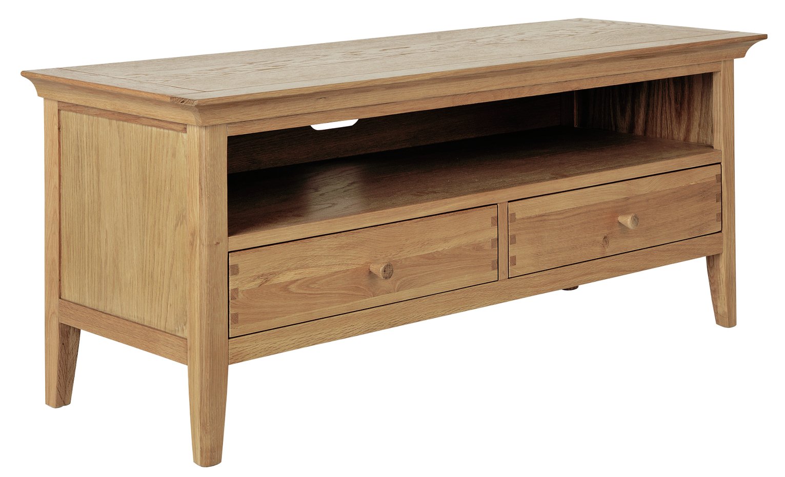 Argos Home Pembridge 2 Drawer Solid Wood TV Unit -Oak Veneer