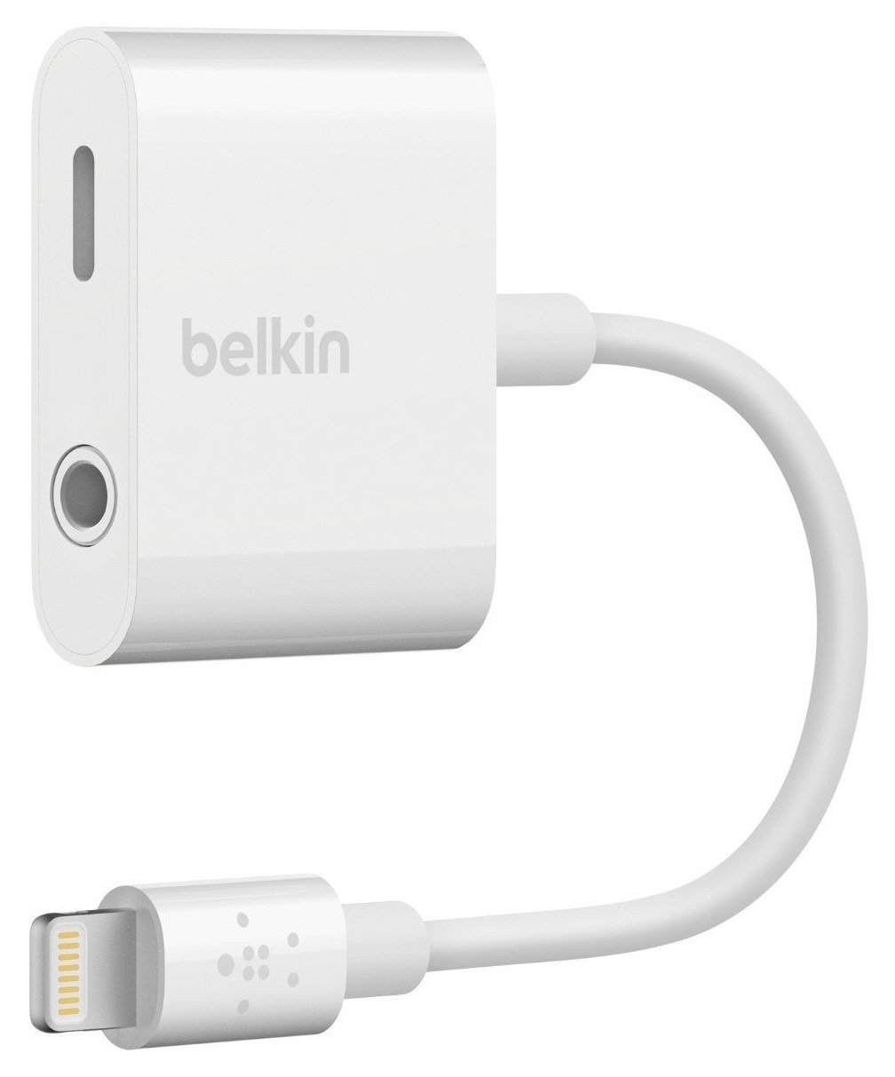 Belkin 3.5mm Audio and Charge Adapter For iPhone - White