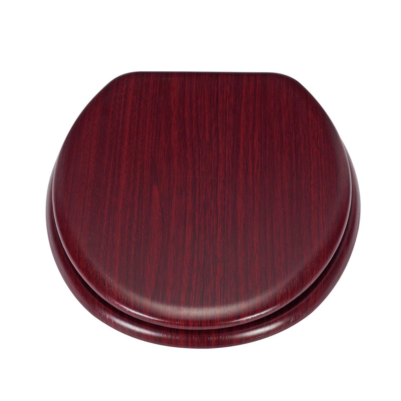 red wooden toilet seat