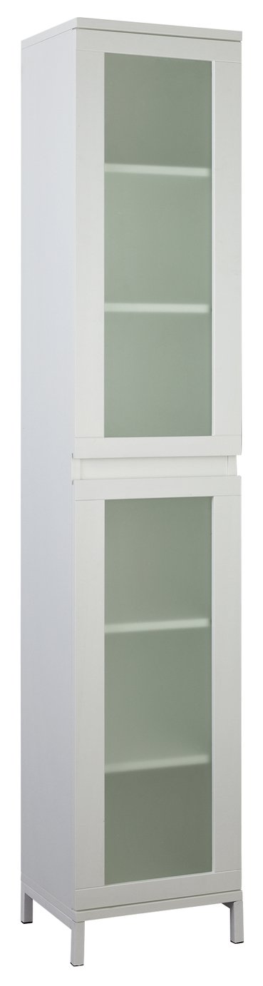 Argos Home Ice 2 Door Bathroom Tall Cabinet - White