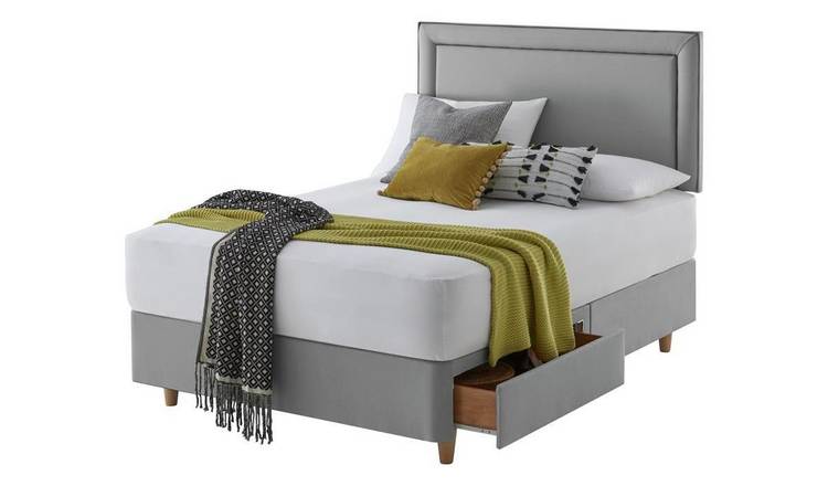 Buy Silentnight Toulouse Small Double 2 Drawer Divan Set Grey