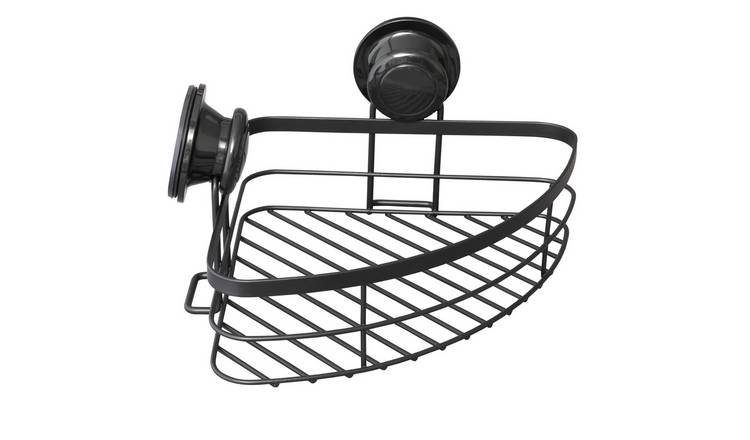 Argos Home Locking Suction Cup Wire Corner Basket - Black