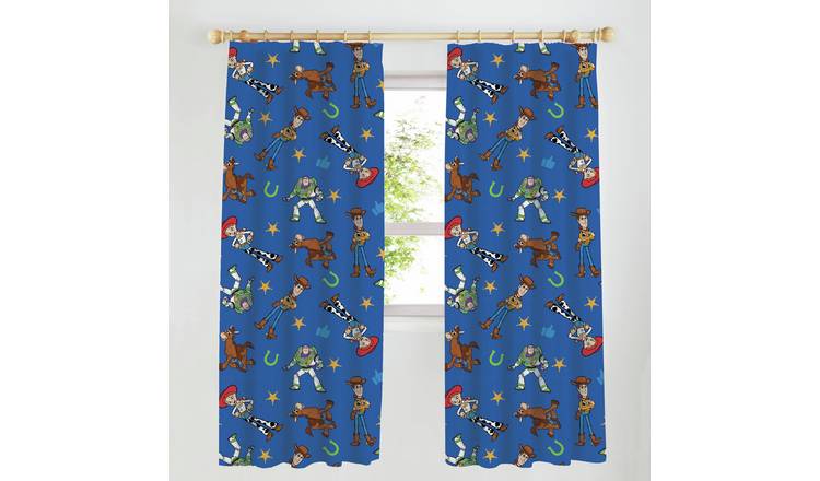 Disney Toy Story 5 Howdy Curtains - Blue - 168x183cm