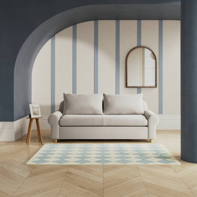 Habitat Whitby Fabric 3 Seater Sofa - Stone - Ash Leg 0