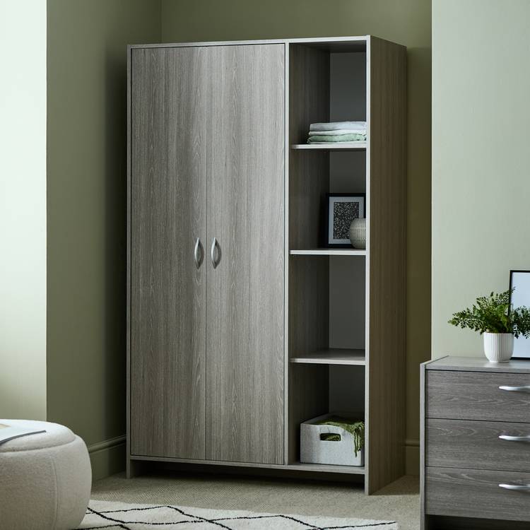 Argos Home Seville 2 Dr Open Shelf Wardrobe -Grey Oak Effect 0
