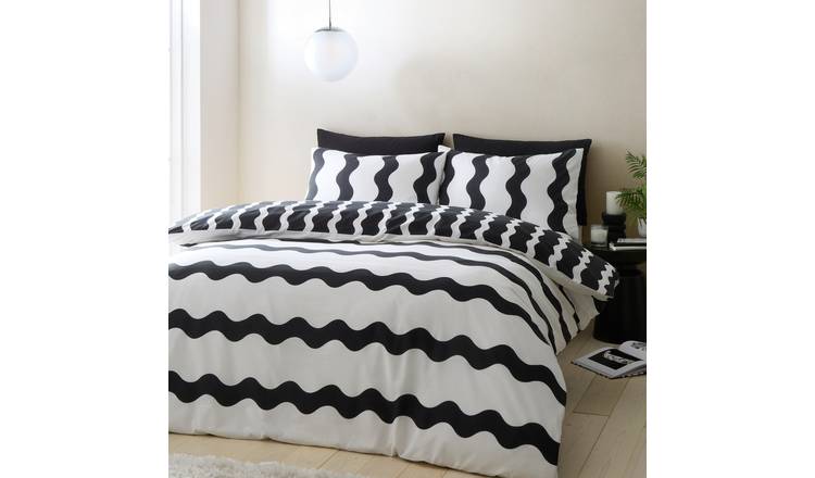 Sassy B Waves Black & White Bedding Set - Single