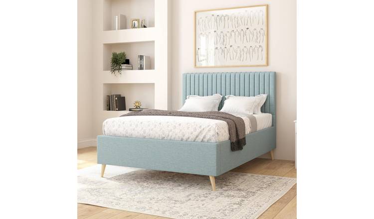 Aspire Grant Small Double Ottoman Bed Frame - Vintage Blue