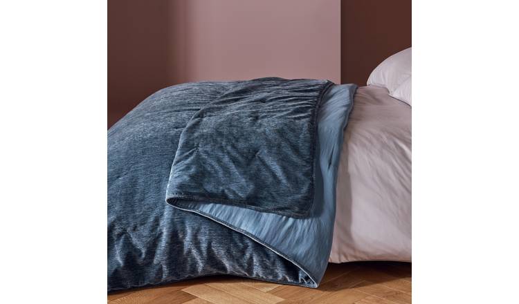 Habitat Chenille Bedspread - Storm Blue - 200x220cm