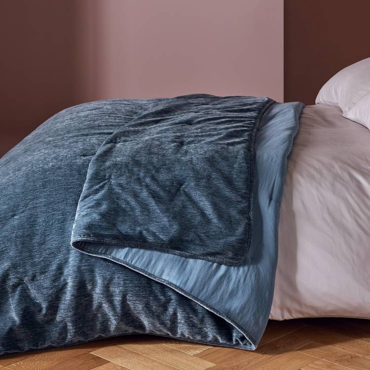 Habitat Chenille Bedspread - Storm Blue - 200x220cm 0