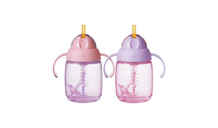 Tommee Tippee Trainer Straw Cup Baby Bottle Twin Pack