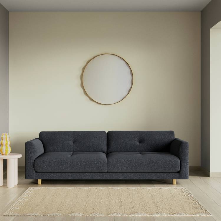 Habitat Emely Fabric 4 Seater Sofa - Charcoal - Ash Leg 0