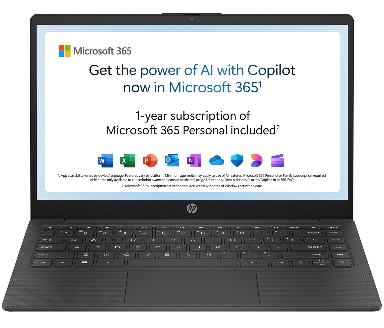 HP 14-em0018na 14 Inch AMD Athlon 4GB 128GB Laptop - Black