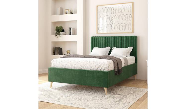 Aspire Grant Double Ottoman Bed Frame - Green
