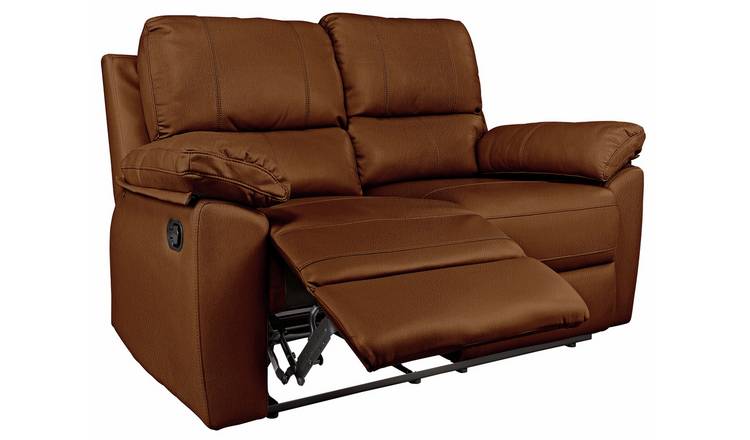 Argos Home Toby Faux Leather 2 Seater Recliner Sofa - Tan