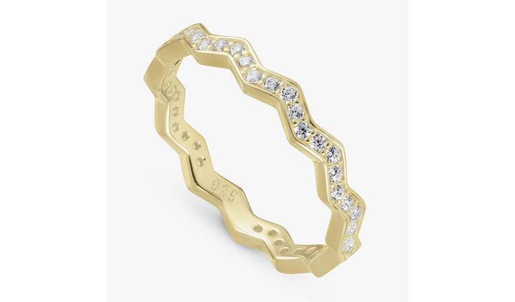 Revere Gold Plated Sterling Silver Zig Zag Ring - Small