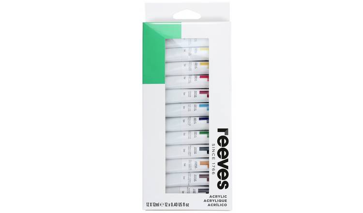 Reeves Acrylic 12 Vibrant Colours Tube Paint Set