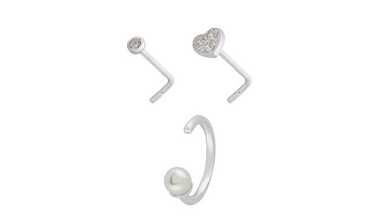 State of Mine Sterling Silver Nose Hoop and Studs - Set of 3