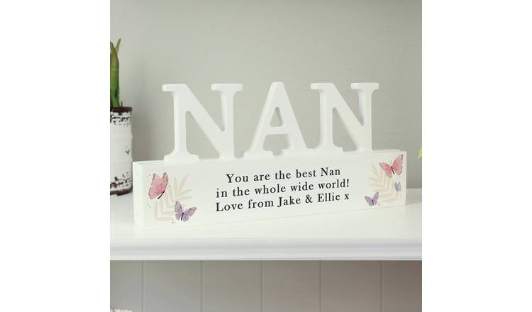 Personalised Message Butterfly Wooden NAN Ornaments