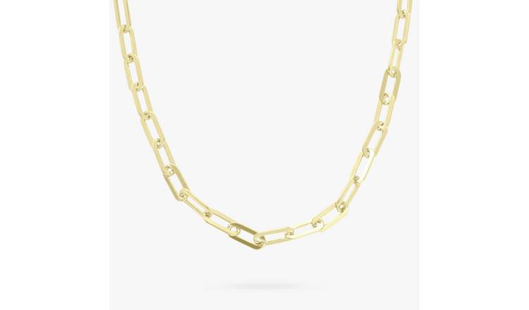 Revere 9ct Gold Plated Sterling Silver Paperclip Necklace