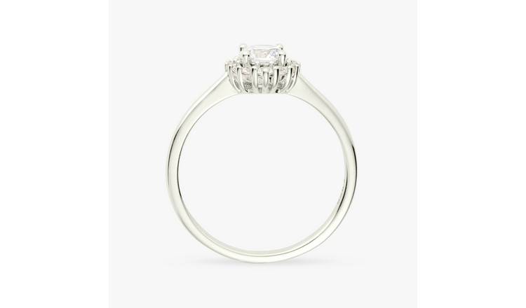 Revere Sterling Silver Cubic Zirconia Cluster Ring - Small