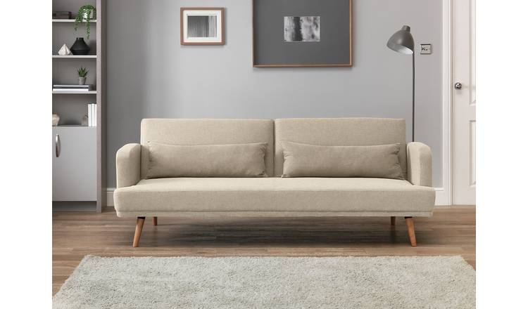 Argos Home Andy Fabric 3 Seater Clic Clac Sofa Bed - Natural