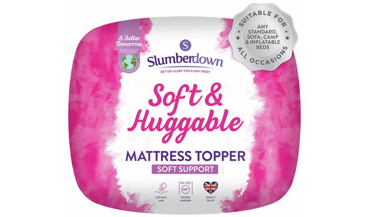 Slumberdown Soft & Huggable 2cm Mattress Topper-Small double