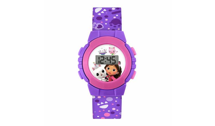 Gabby's Dollhouse Kids Purple Silicone Strap Digital Watch