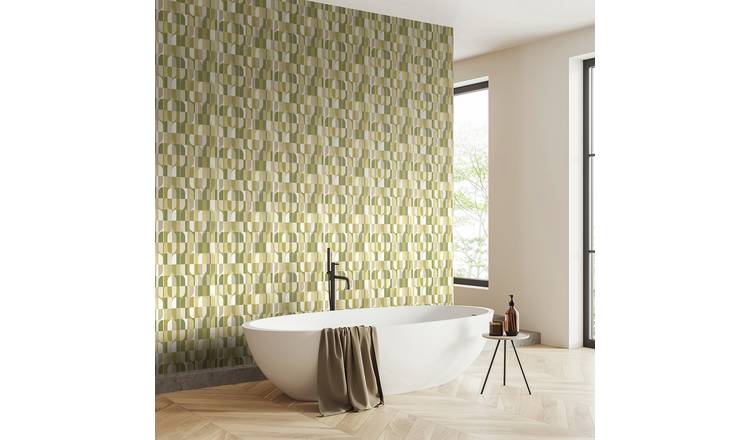 Hoopla Walls Building Blocks Olive Mix Wallpaper