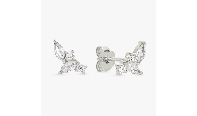 Revere Sterling Silver Marquise Cubic Zirconia Stud Earrings