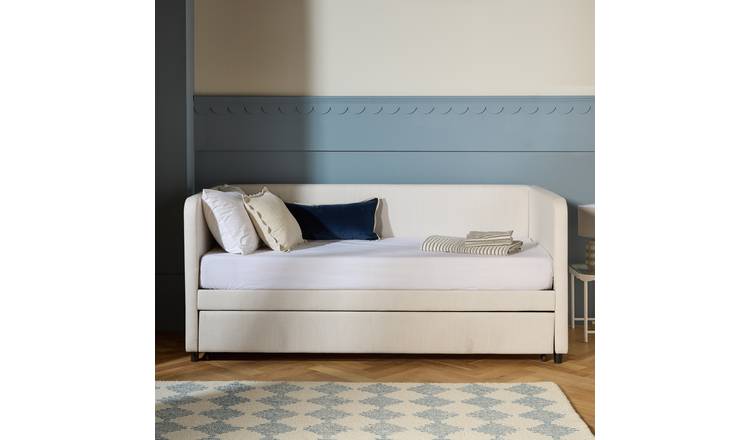 Habitat Chadwell Single Trundle Bed with 2 Mattress - Cream