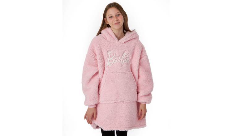 Barbie Logo Kids Girls Blanket Hoodie 6-8 Years - Pink