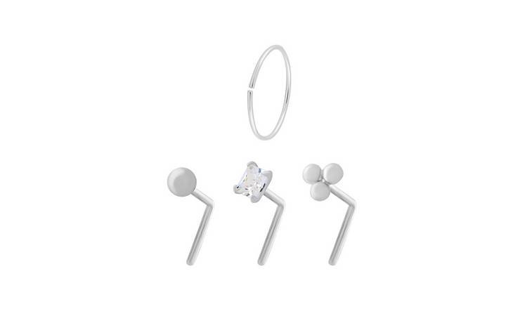 State of Mine Sterling Silver Nose Hoop and Studs - Set of 4