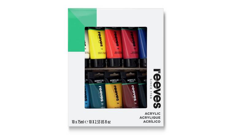 Reeves Acrylic 10 Vibrant Essential Tube Paint Set