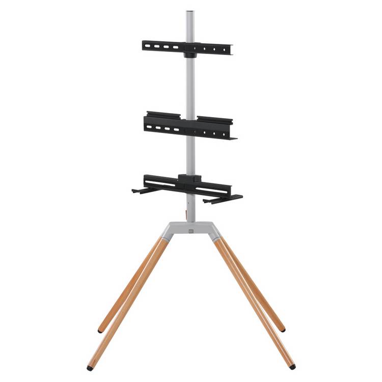 One For All WM7476 Up to 70 Inch TV Stand - Silver Grey 0