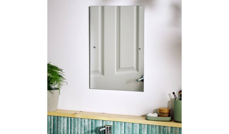 Argos Home White Drilled Bathroom Wall Mirror - 45x30cm