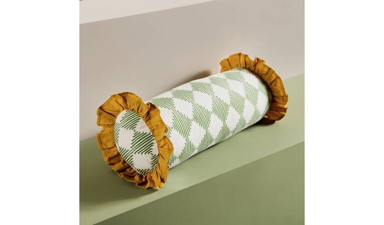 Habitat Harlequin Printed Bolster Cushion Green - 50x20cm