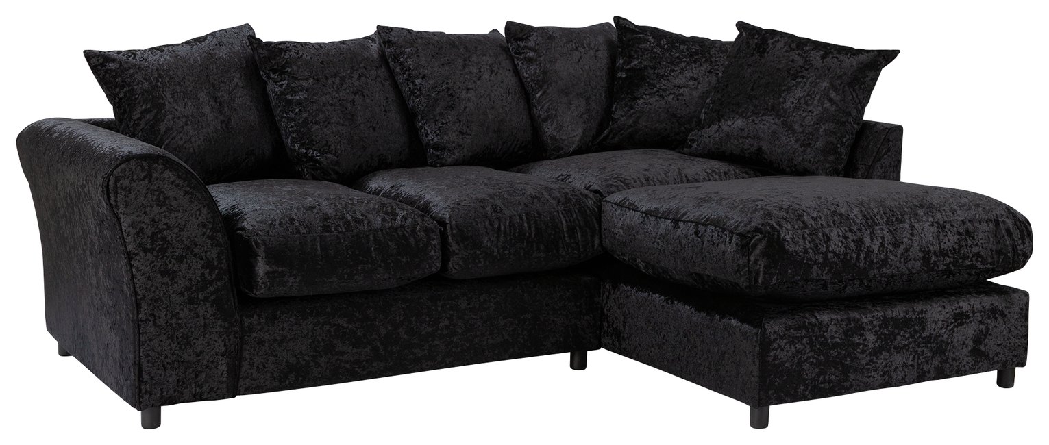 Argos Home Megan Large Right Corner Fabric Sofa - Black
